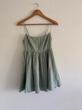 Lovely Day Light Sage Green Mini Sundress